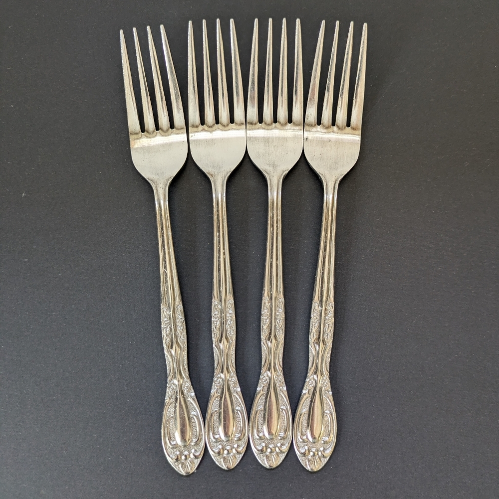 Towne Hall INOX Japan Vintage Stainless Steel Dinner Forks Set Of 4